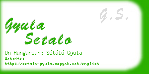 gyula setalo business card