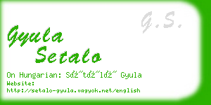 gyula setalo business card